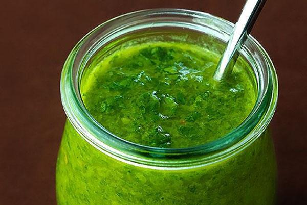 salsa chimichurri de cilantro