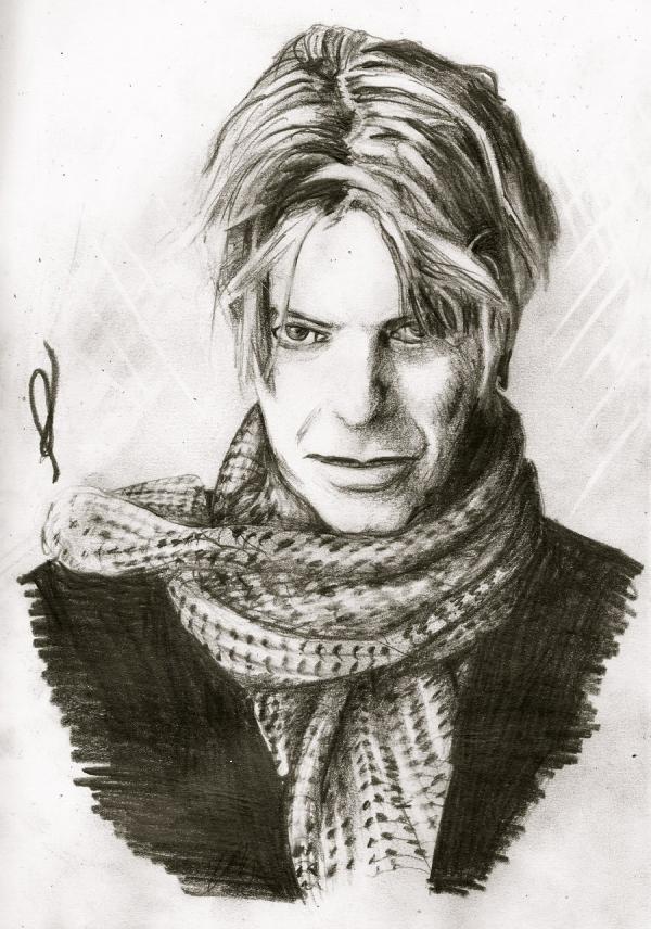 BOWIE Tradiční kresba slavného zpěváka Davida Bowieho.