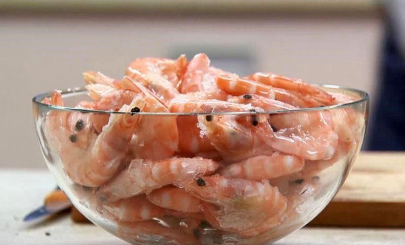 décongeler les crevettes