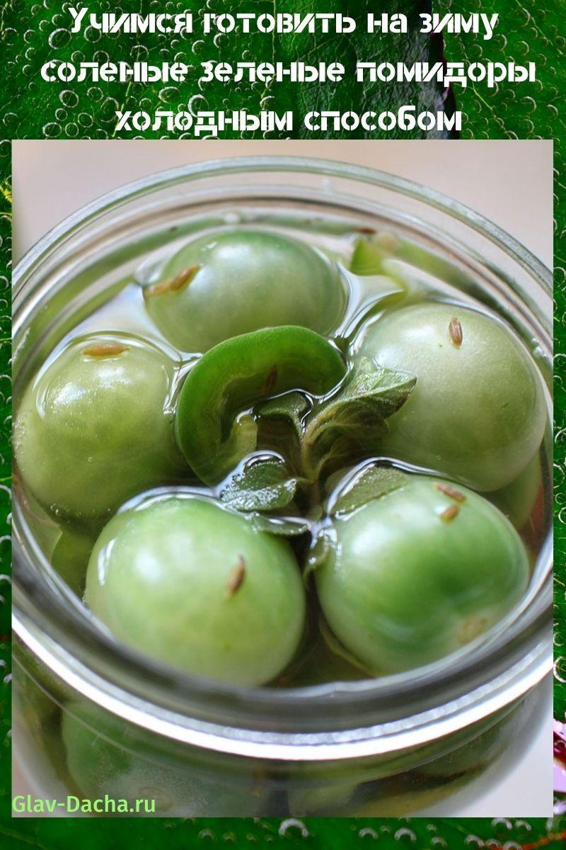 tomates verdes en escabeche fríos