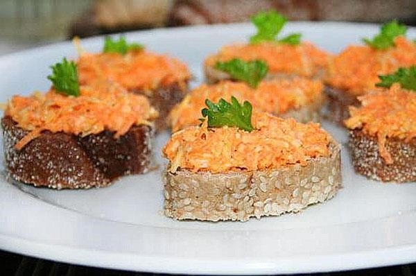 aperitivo con la adición de zanahorias