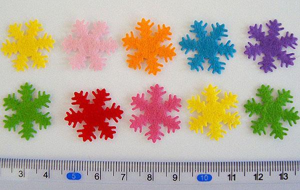 flocons de neige en feutre brillant