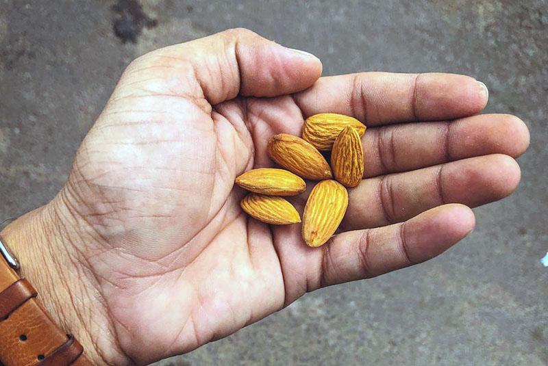 almendras en cantidades medidas