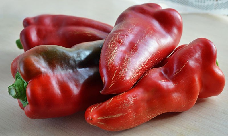 frutos grandes de pimiento dulce