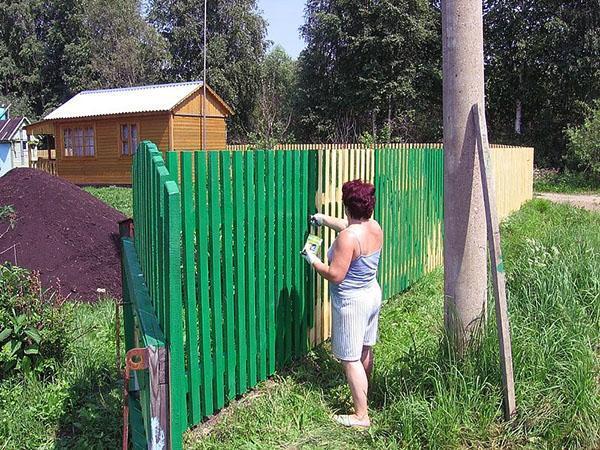 pintando la cerca