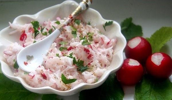 ensalada de daikon y rábano