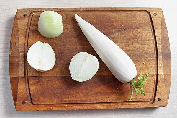 preparar cebolla y daikon