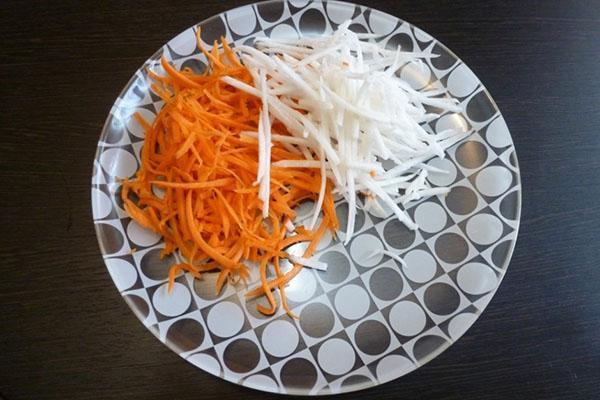 râper les carottes et les radis