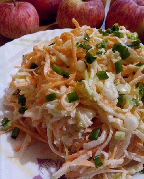 ensalada de daikon y manzana