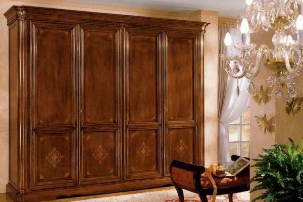 armoire d'angle porte coulissante en bois naturel