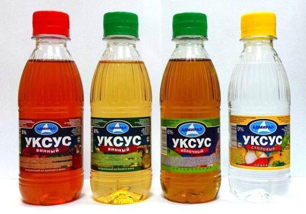 vinagre de diferentes variedades