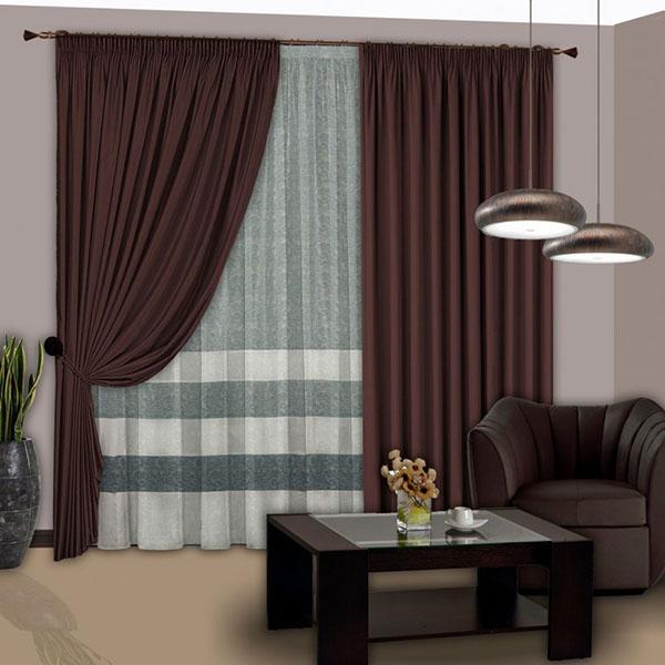 combinación de colores de muebles y cortinas