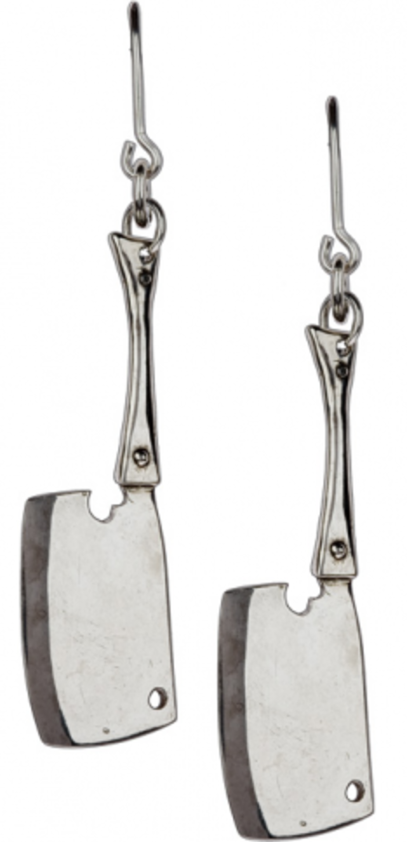 Erhältlich bei INKEDSHOP.COM: Metzgermesser Sterling Silber Ohrringe von SpragWerks