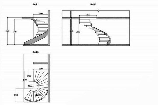 dibujo de escalera de caracol