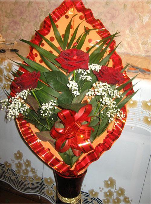 bouquet unilatéral de roses