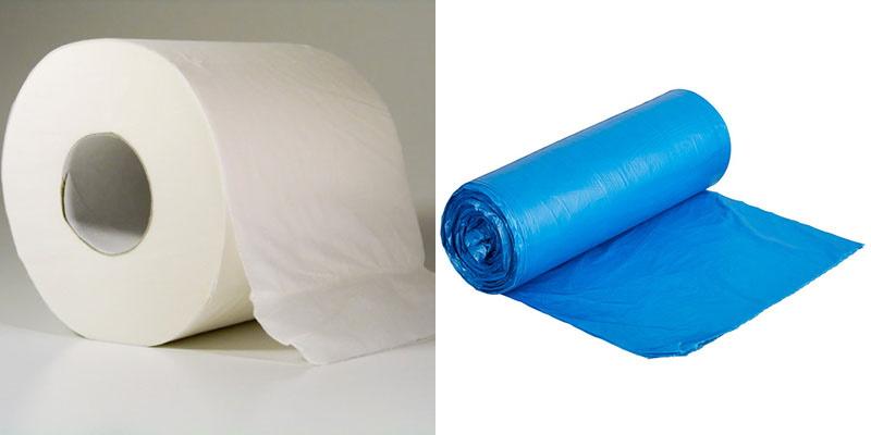 papier toilette et sacs
