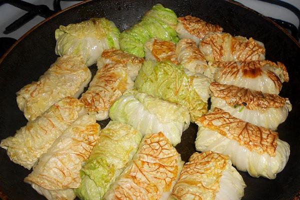 faire frire les rouleaux de chou