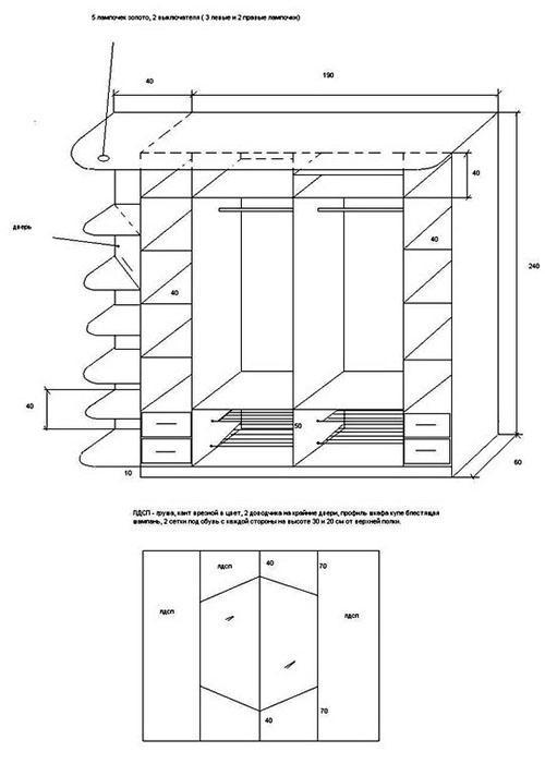 dibujo de un pequeño vestidor