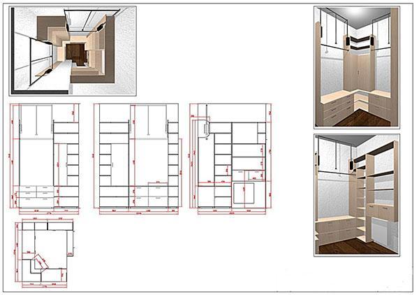 dessin d'un dressing compact