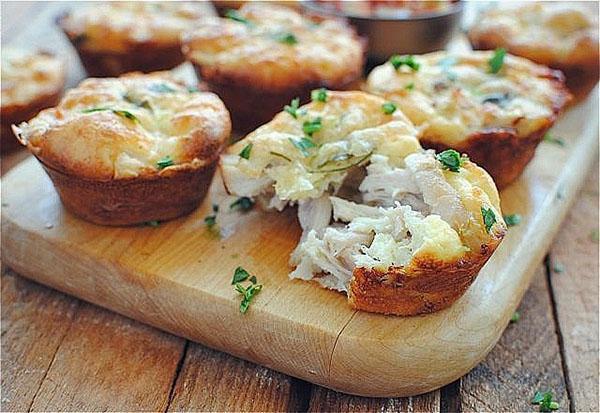 tartelettes au poulet et champignons