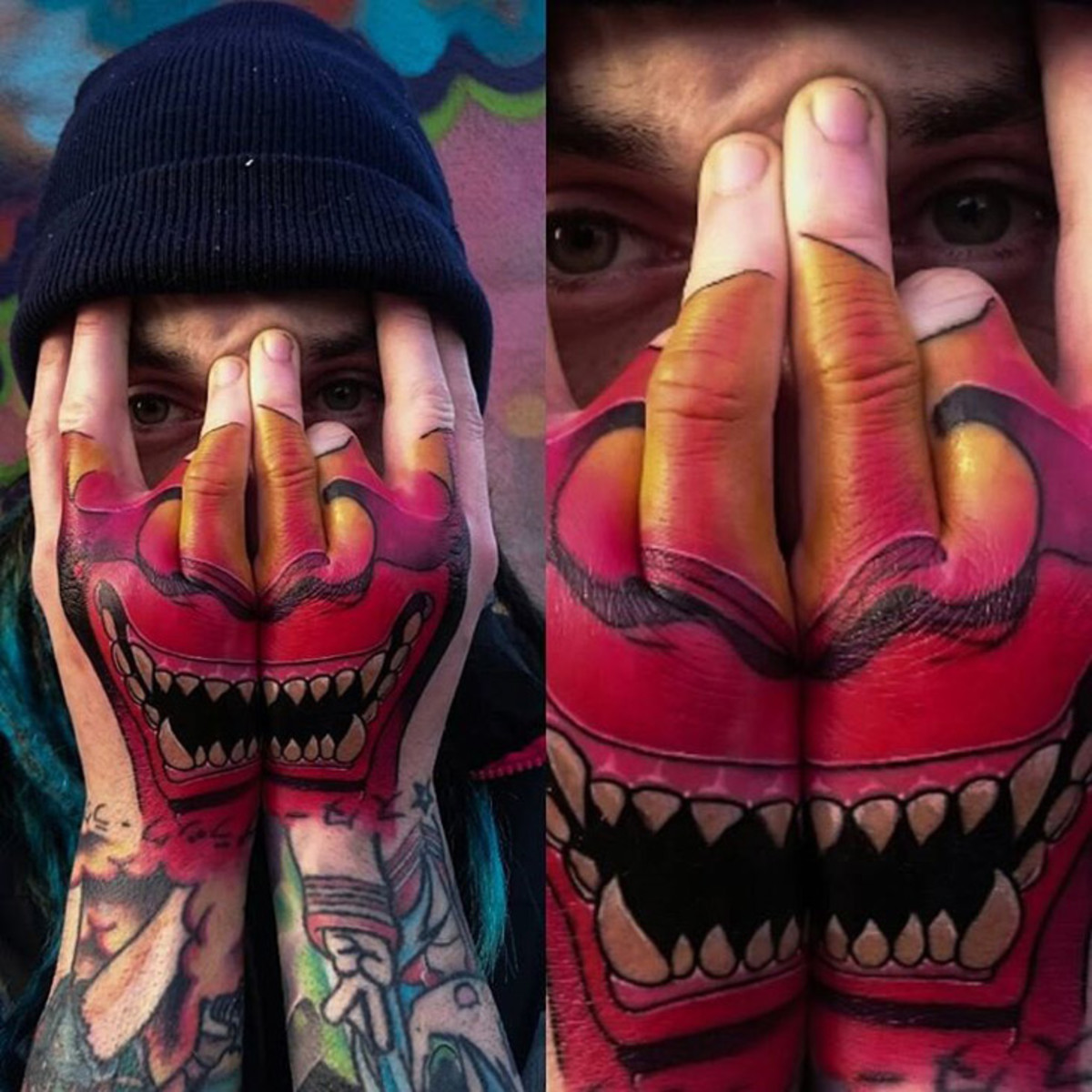 Hannya-tetování rukou