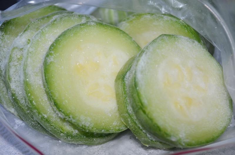 congelar calabacín en rodajas