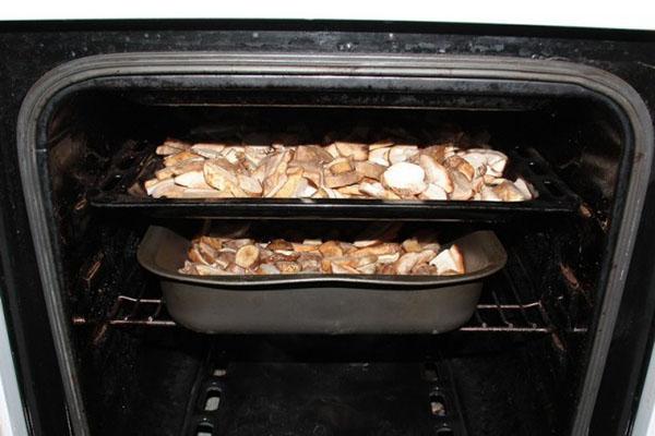 secar champiñones en el horno