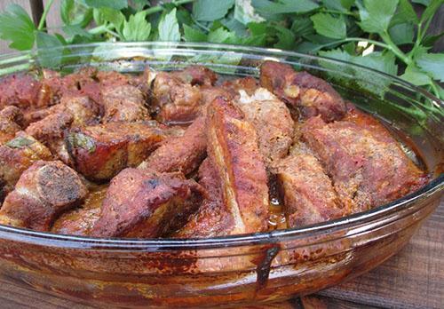 las costillas en salsa de mostaza están listas