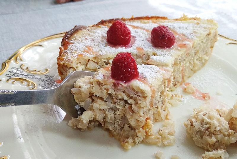 cazuela de alforfón dulce en el horno