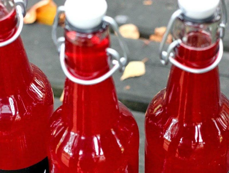 botella de vino de arándano rojo