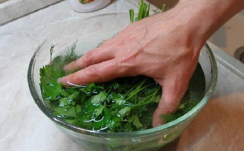 enjuague las verduras